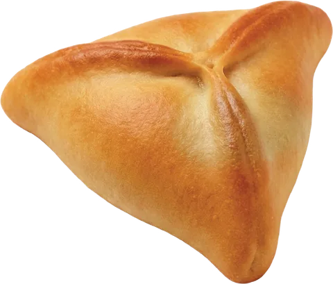 A golden triangular spinach pie (spinach fatayer)